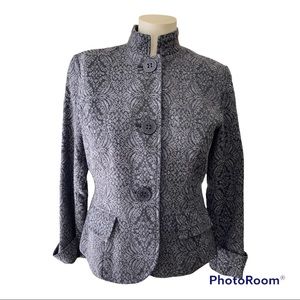 Coldwater Creek Gray & Black Jacquard Jacket 6P